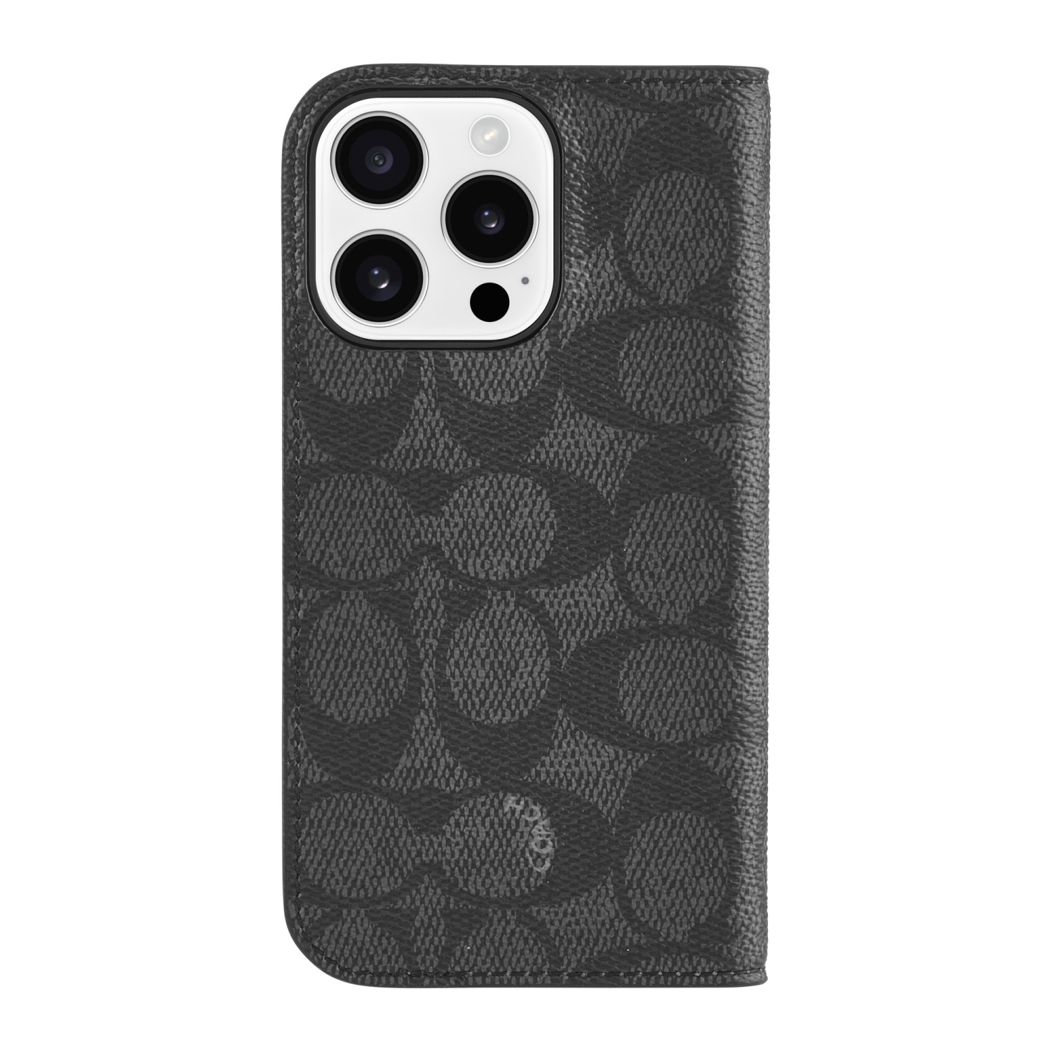 Étui folio rigide ajusté de Coach pour iPhone 16 Pro - Noir