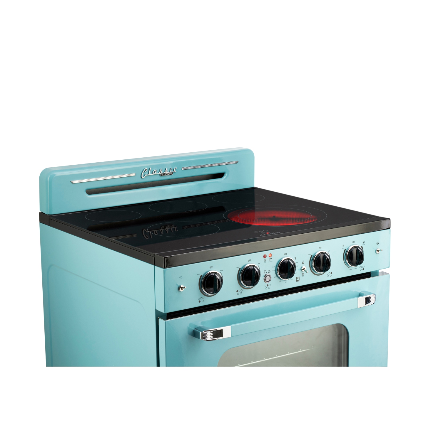 Unique Appliances Classic Retro 30-inch 3.9 cu. ft. Retro Electric Range with Convection Oven in Ocean Mist Turquoise