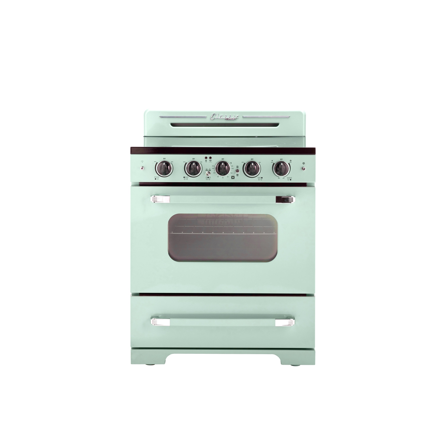 Unique Appliances Classic Retro 30-inch 3.9 cu. ft. Retro Electric Range with Convection Oven in Summer Mint Green