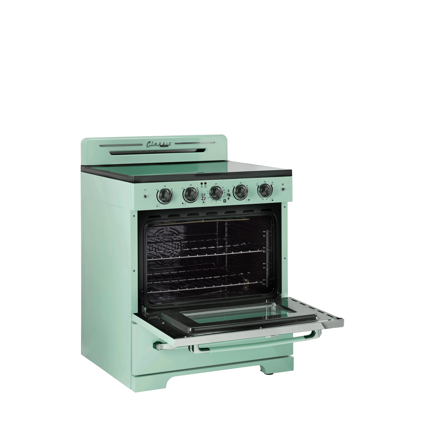 Unique Appliances Classic Retro 30-inch 3.9 cu. ft. Retro Electric Range with Convection Oven in Summer Mint Green