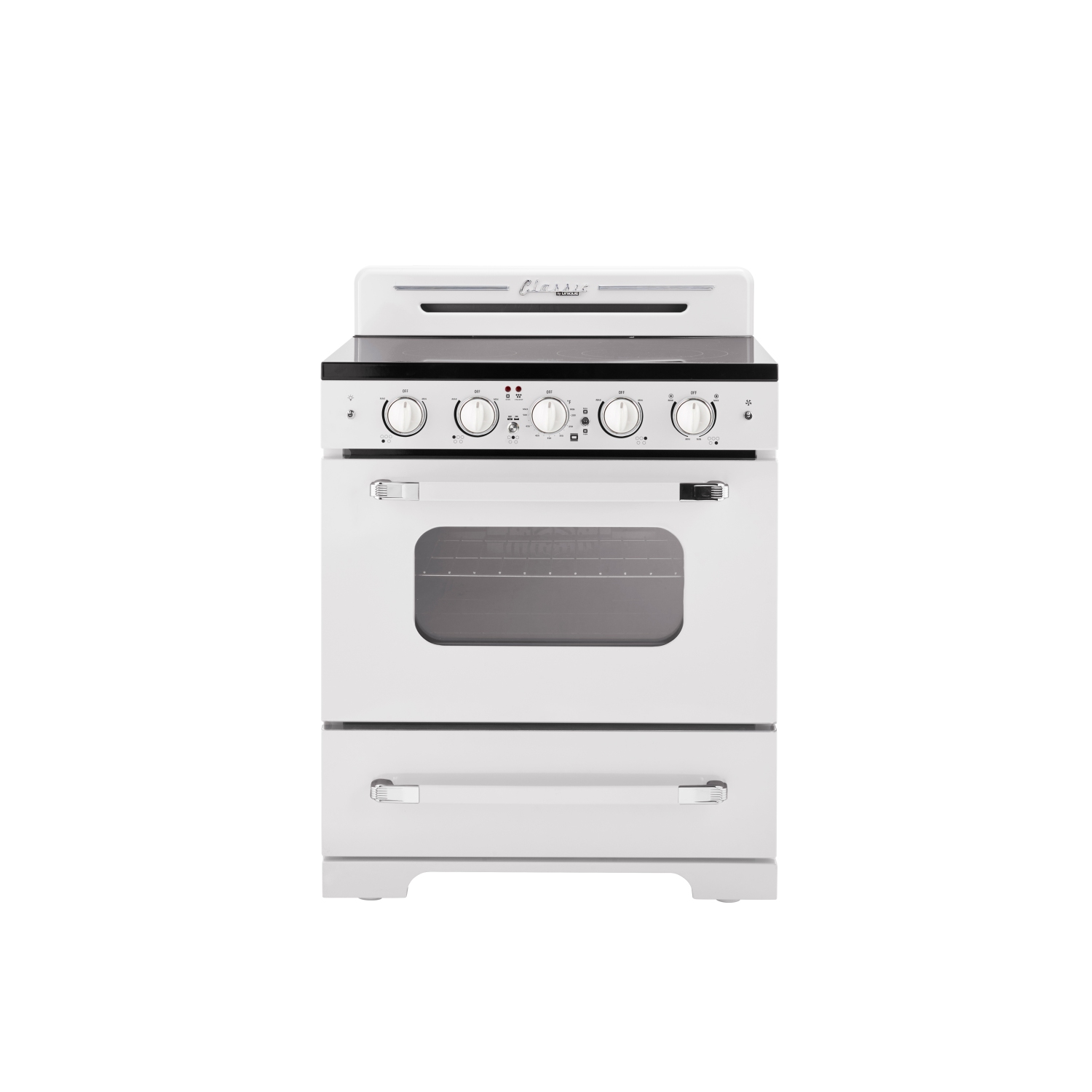 Unique Appliances Classic Retro 30-inch 3.9 cu. ft. Retro Electric Range with Convection Oven in Marshmallow White