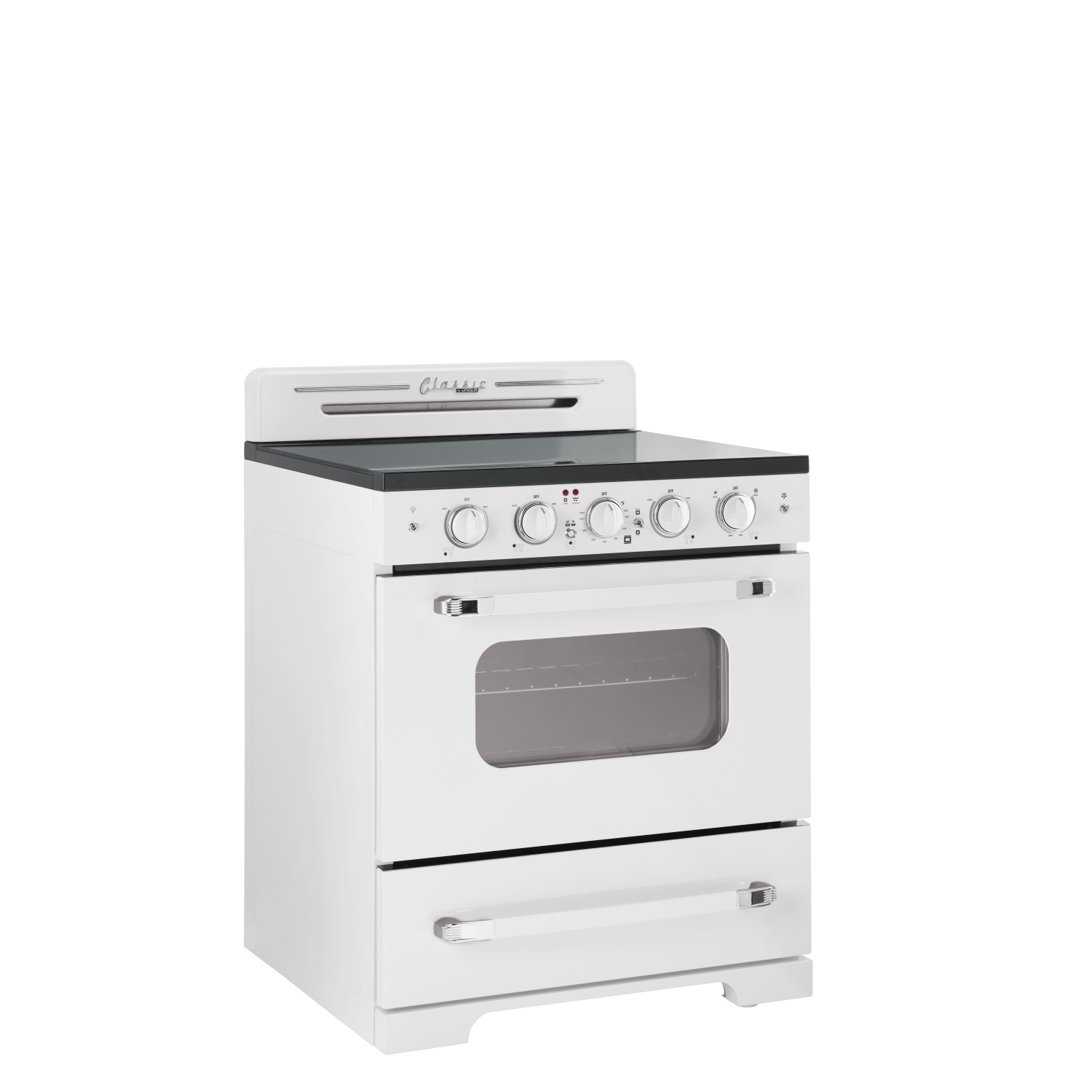 Unique Appliances Classic Retro 30-inch 3.9 cu. ft. Retro Electric Range with Convection Oven in Marshmallow White