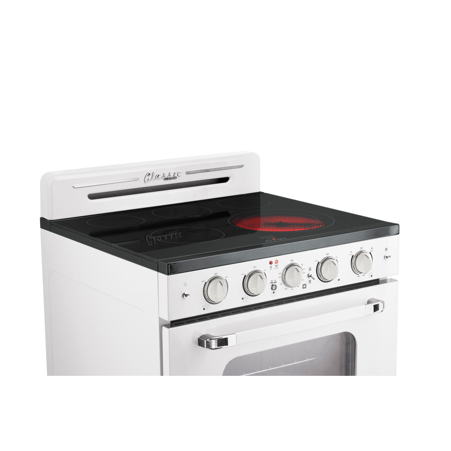 Unique Appliances Classic Retro 30-inch 3.9 cu. ft. Retro Electric Range with Convection Oven in Marshmallow White