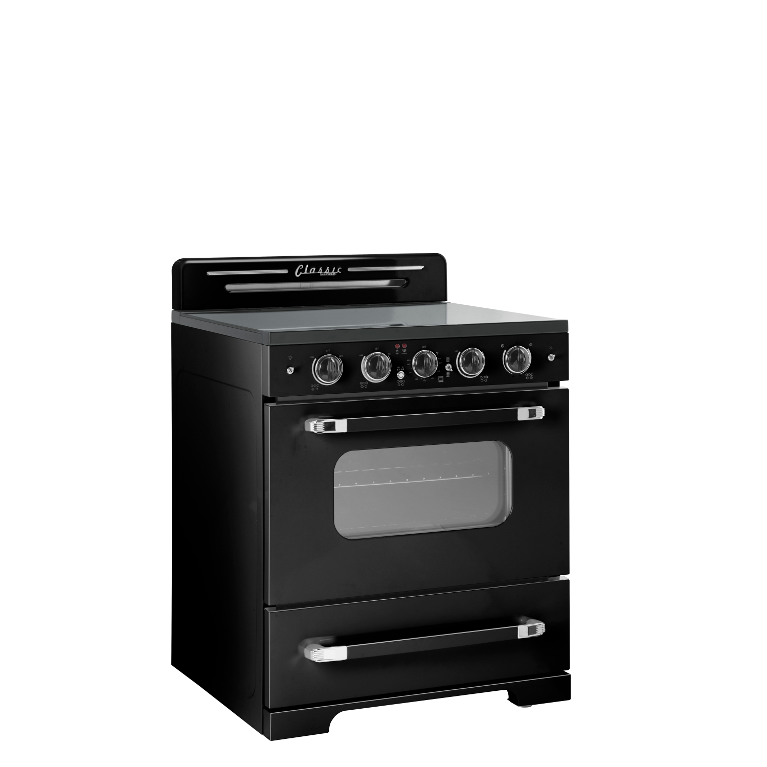  Classic Retro d'unique électroménagers de 30 po et 3,9 pi3. avec Cuisinière électrique rétro avec four à convection noir minuit