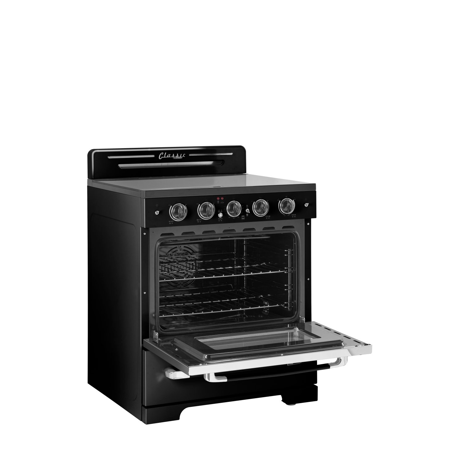  Classic Retro d'unique électroménagers de 30 po et 3,9 pi3. avec Cuisinière électrique rétro avec four à convection noir minuit