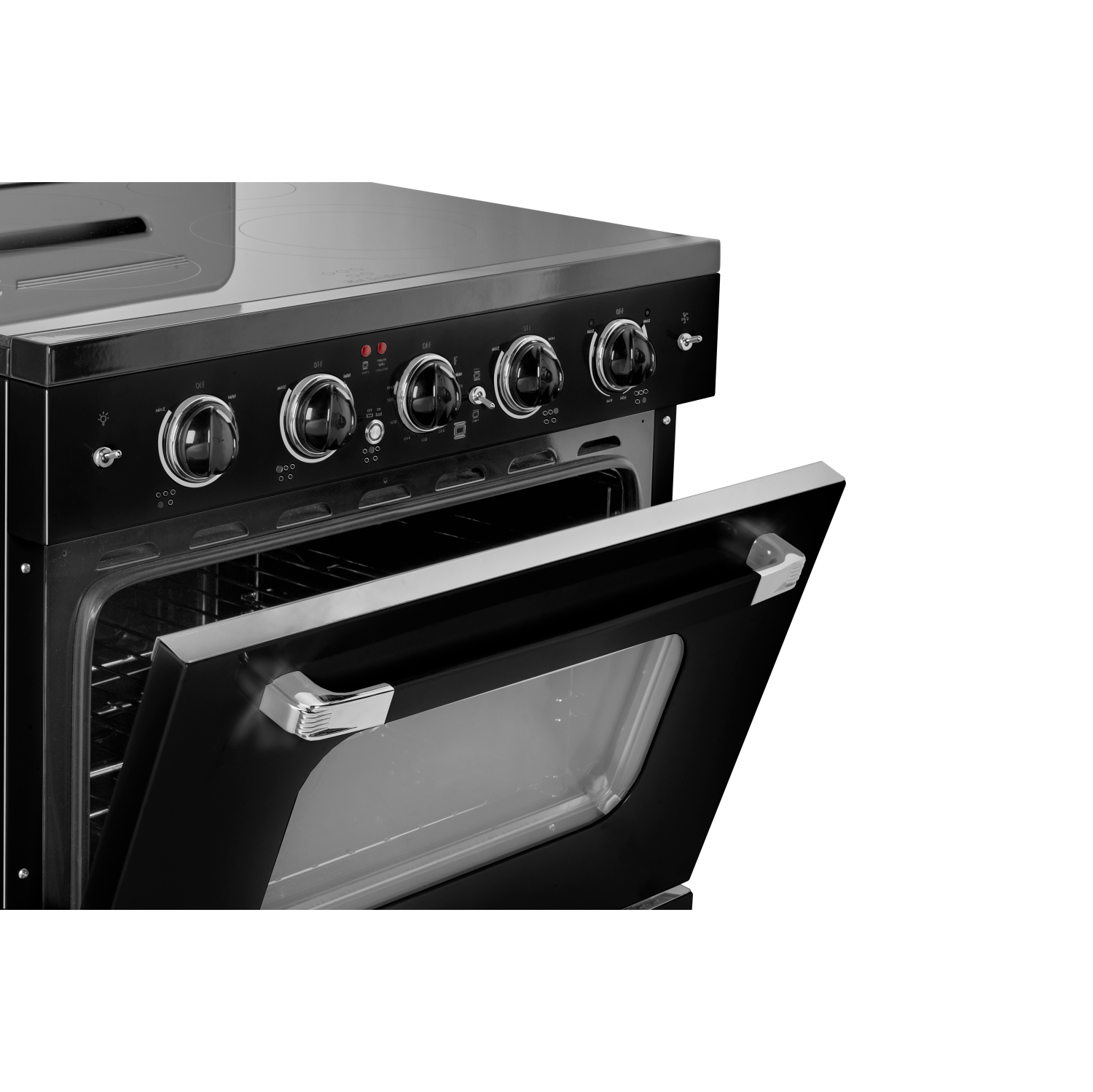 Classic Retro d'unique électroménagers de 30 po et 3,9 pi3. avec Cuisinière électrique rétro avec four à convection noir minuit