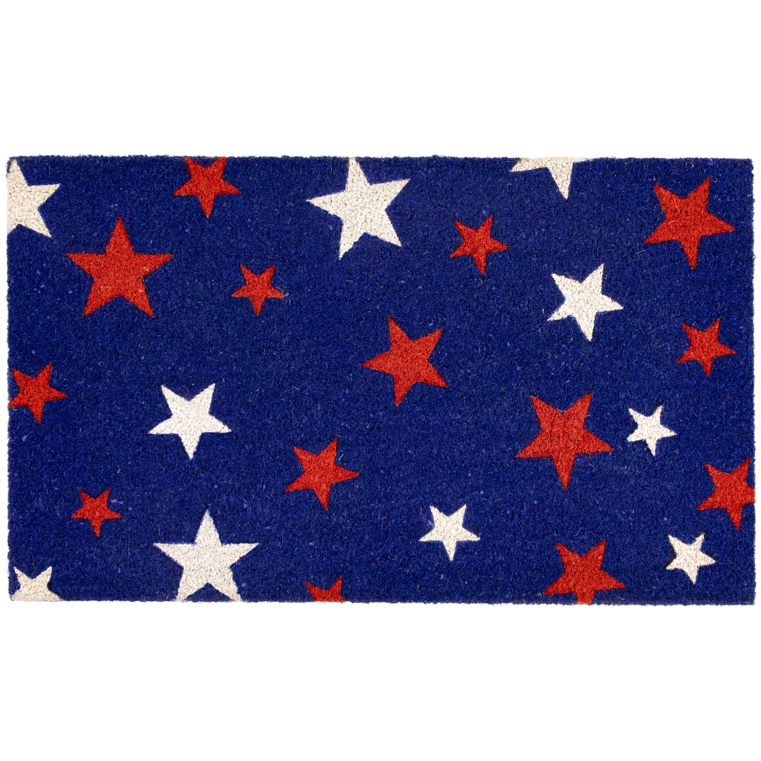 Tapis de porte d'extérieur Americana, étoiles bleues, rouge et blanc, 18 x 30 po