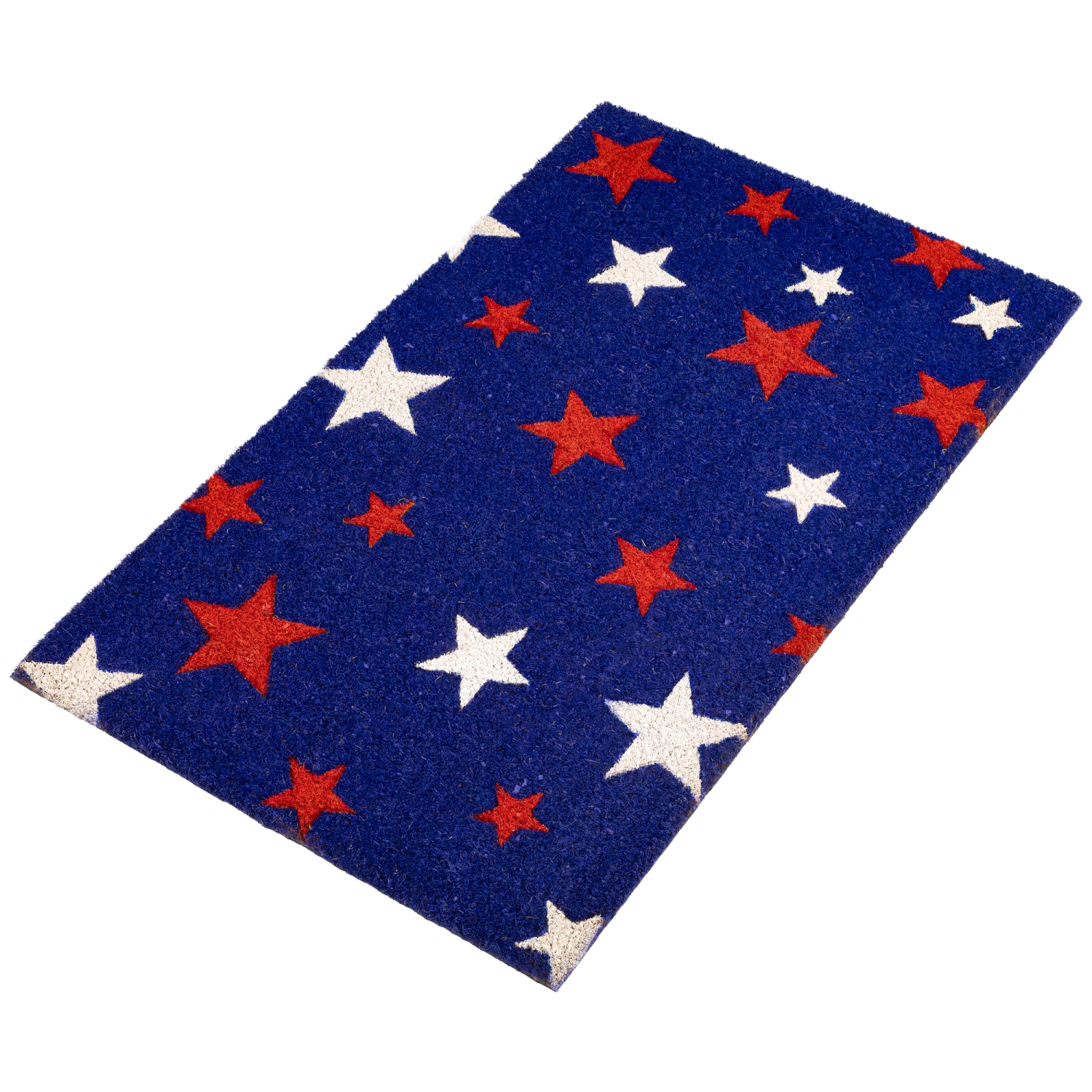 Tapis de porte d'extérieur Americana, étoiles bleues, rouge et blanc, 18 x 30 po