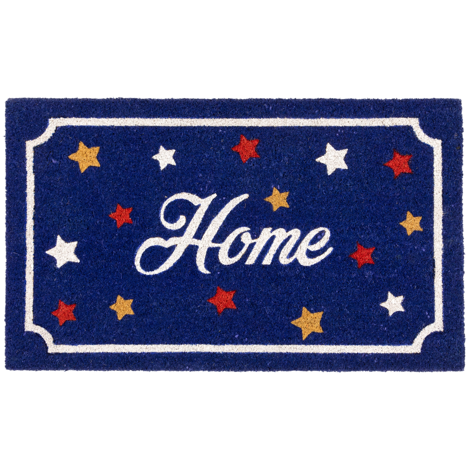 Tapis de porte d'extérieur Americana, bleu coco « Home », 18 x 30 po