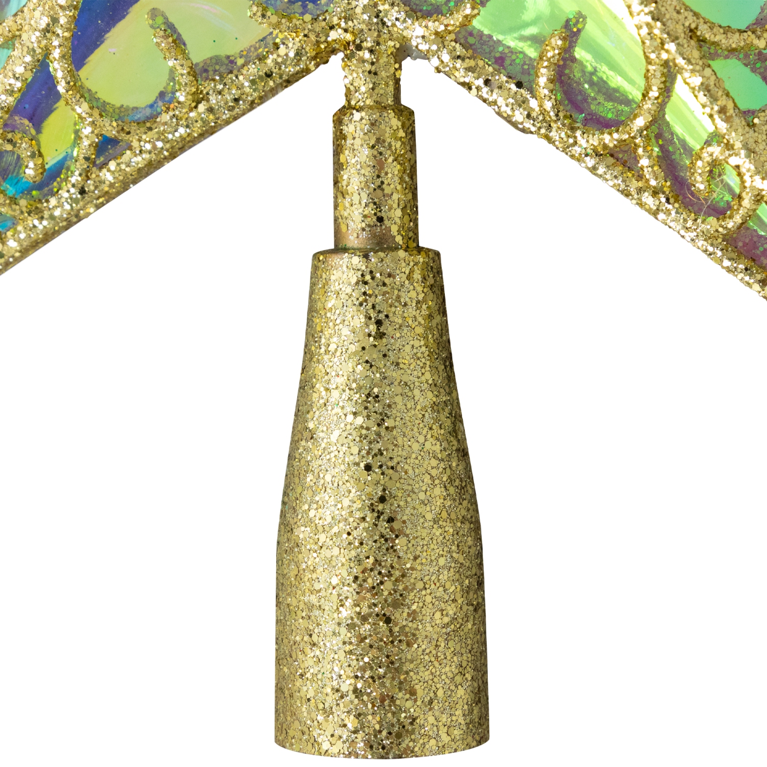 LED Lighted Glittered Star Christmas Tree Topper - 10.5" - Iridescent - Multicolor Lights