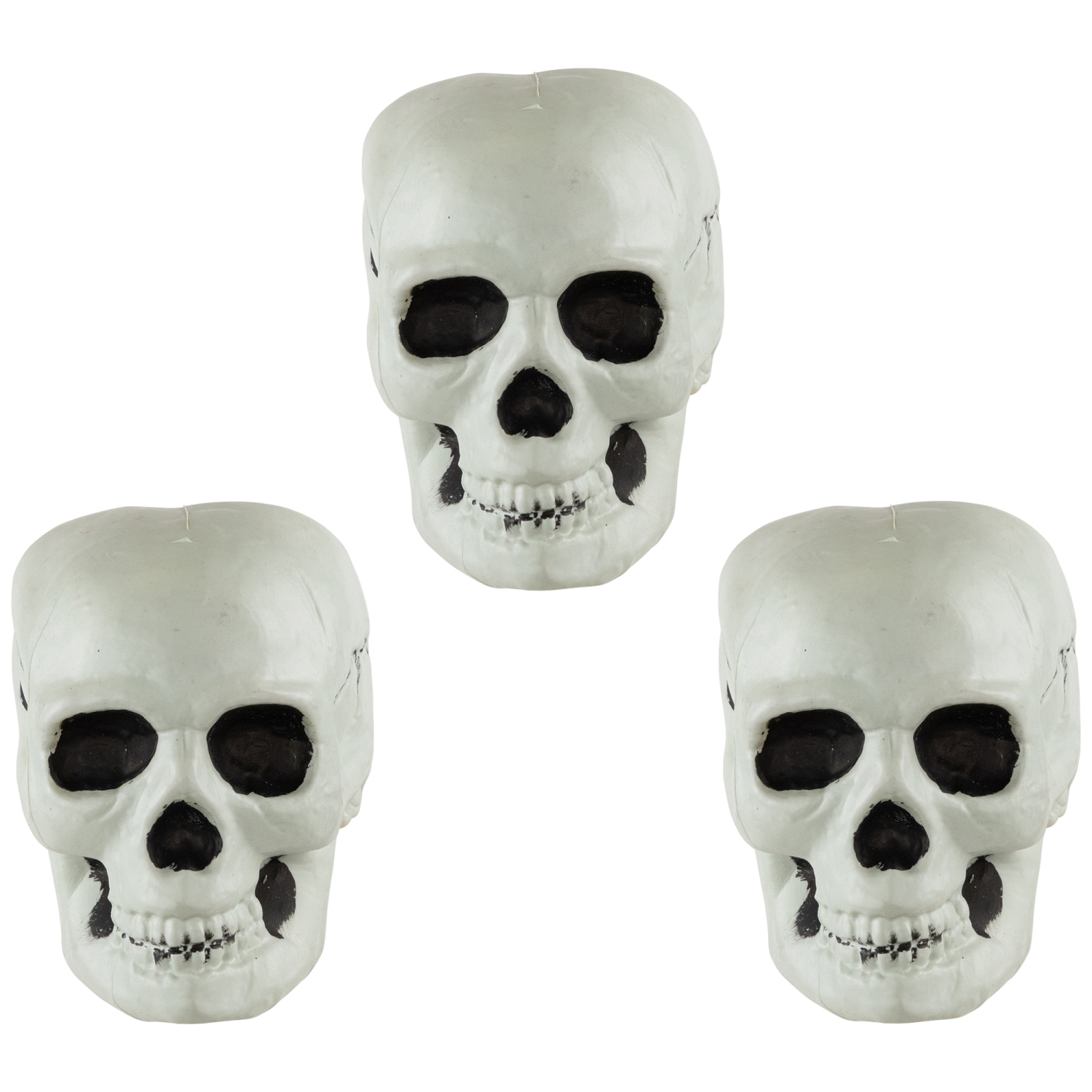 Bag of Skulls Halloween Decorations - 6" - Set of 3