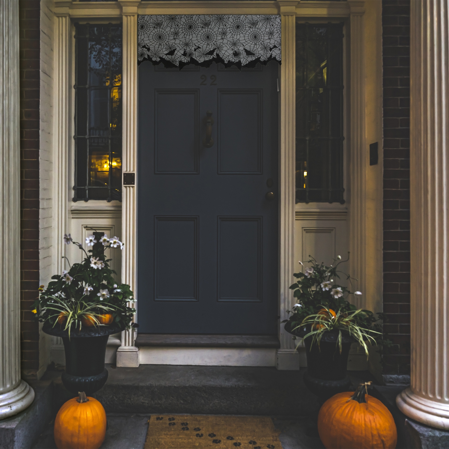 Décoration de cantonnière d'Halloween, toiles d'araignée et Bats – 5,25 pi