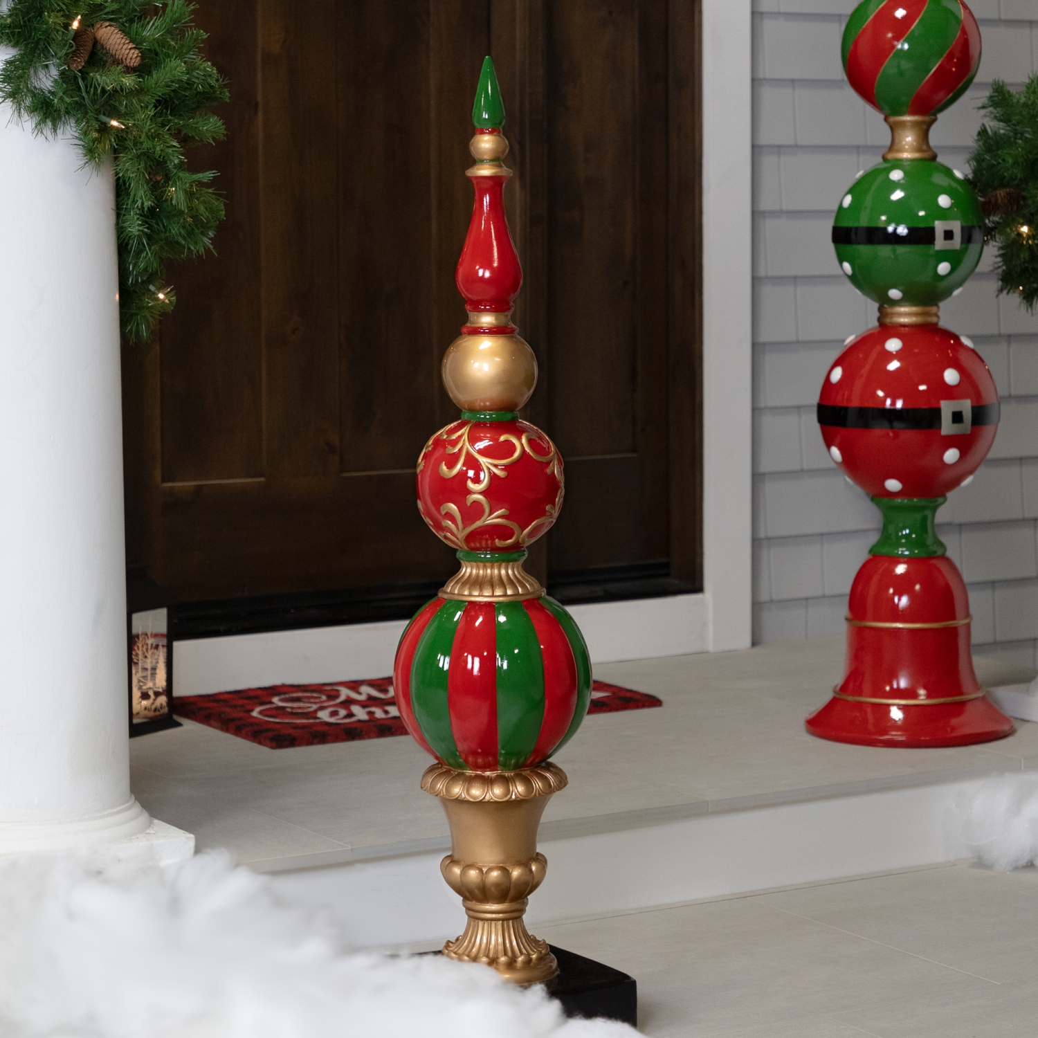Commercial Size Ball Finial Christmas Decoration 48" - Gold and Red