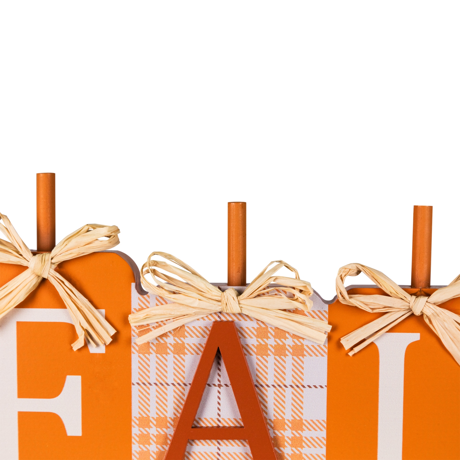 Plaid Pumpkins Wooden Fall Harvest Sign - 11"