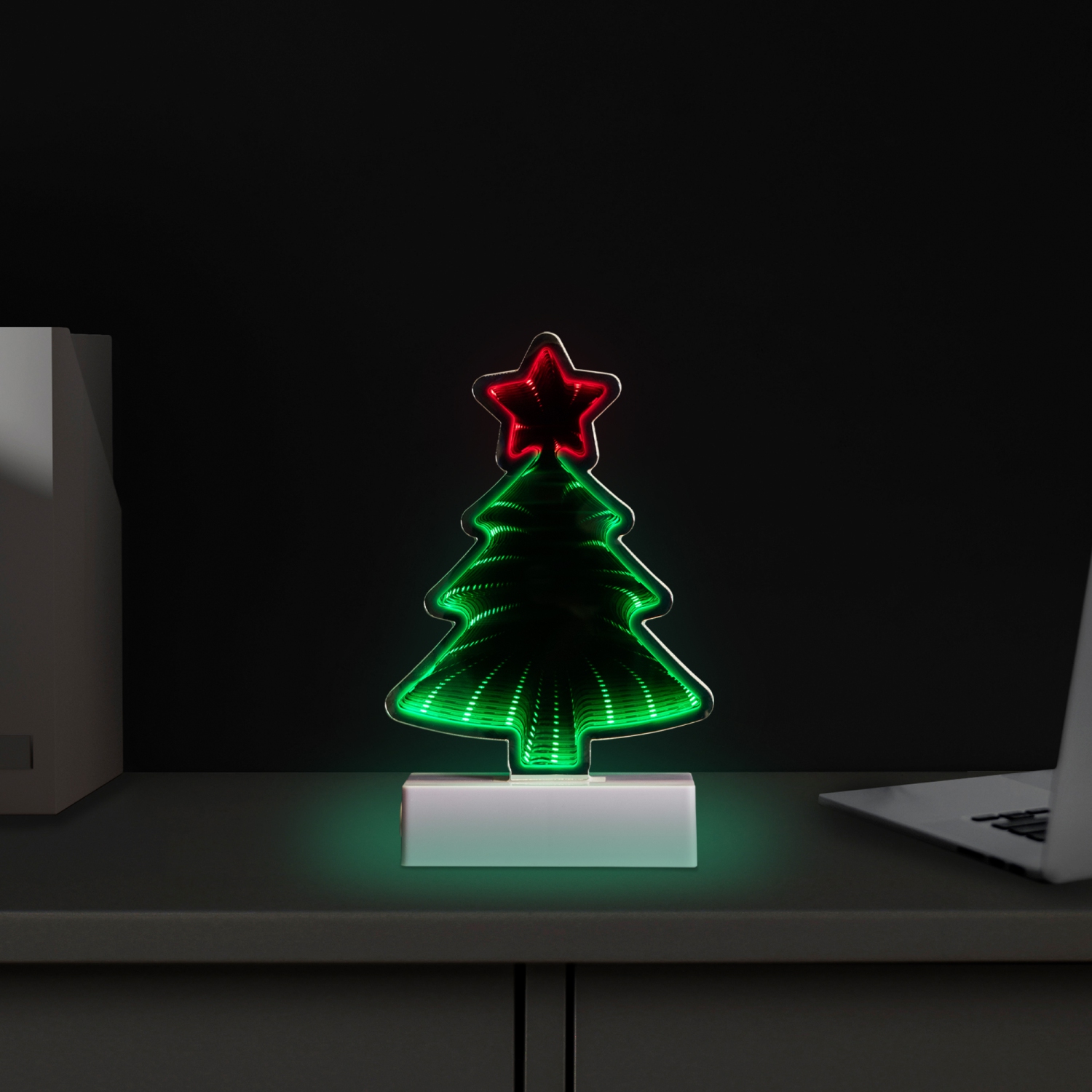 LED 3D Christmas Tree Infinity Mirror - 8"