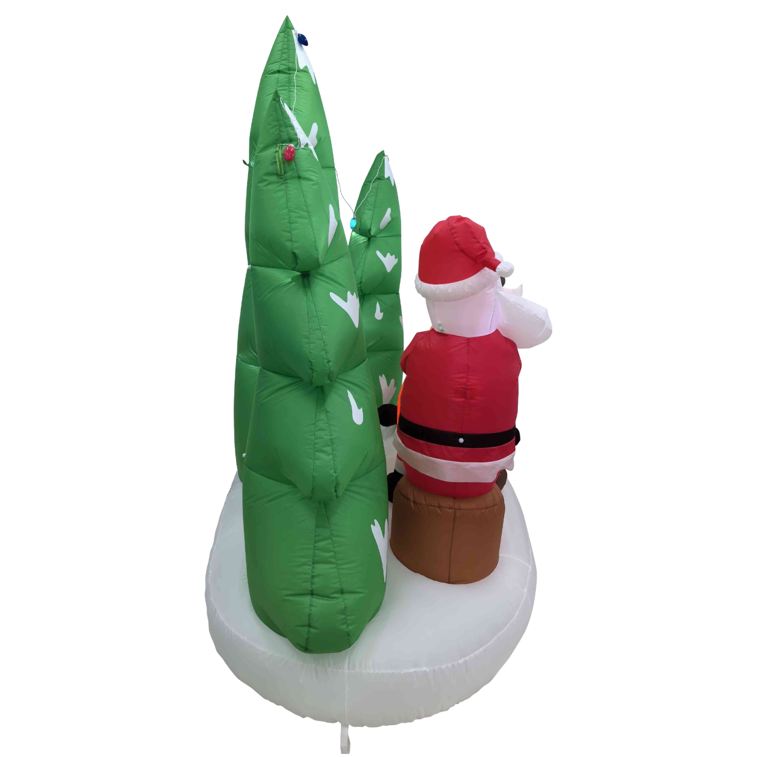LED Lighted Inflatable Santa and Reindeer Outdoor Christmas Decoration - 8'
