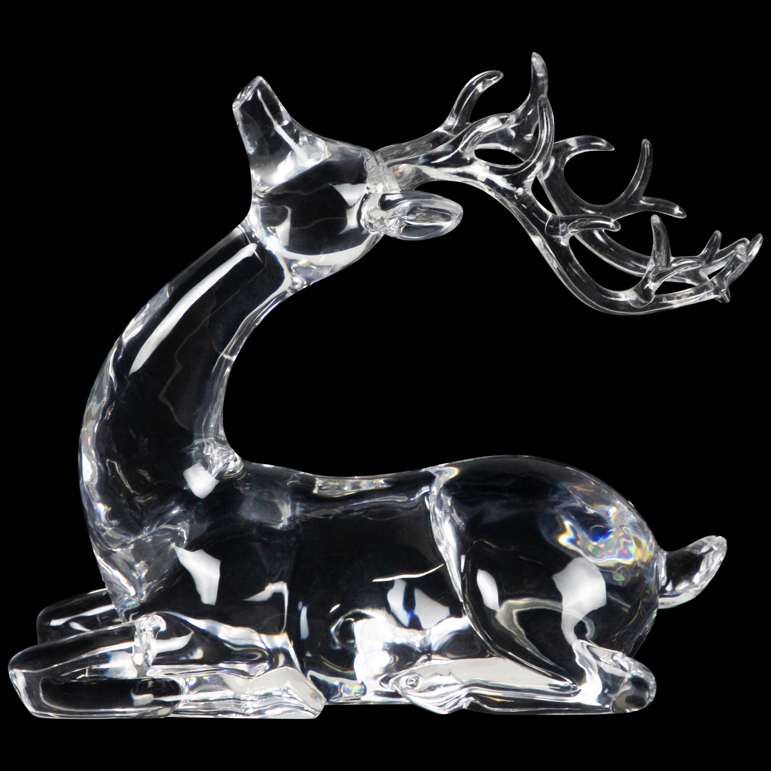 Laying Acrylic Deer Christmas Decoration - 6.25"