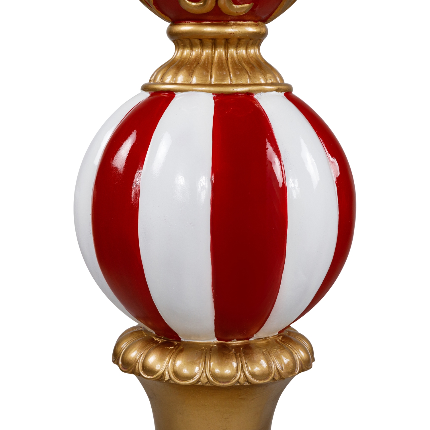 Commercial Size Candy Cane Ball Finial Christmas Decoration 48" - Red and White