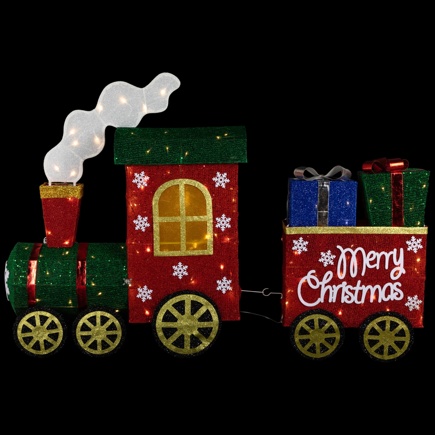 Lighted Train with Presents Outdoor Yard Decoration - 48" - Red - Warm White LED