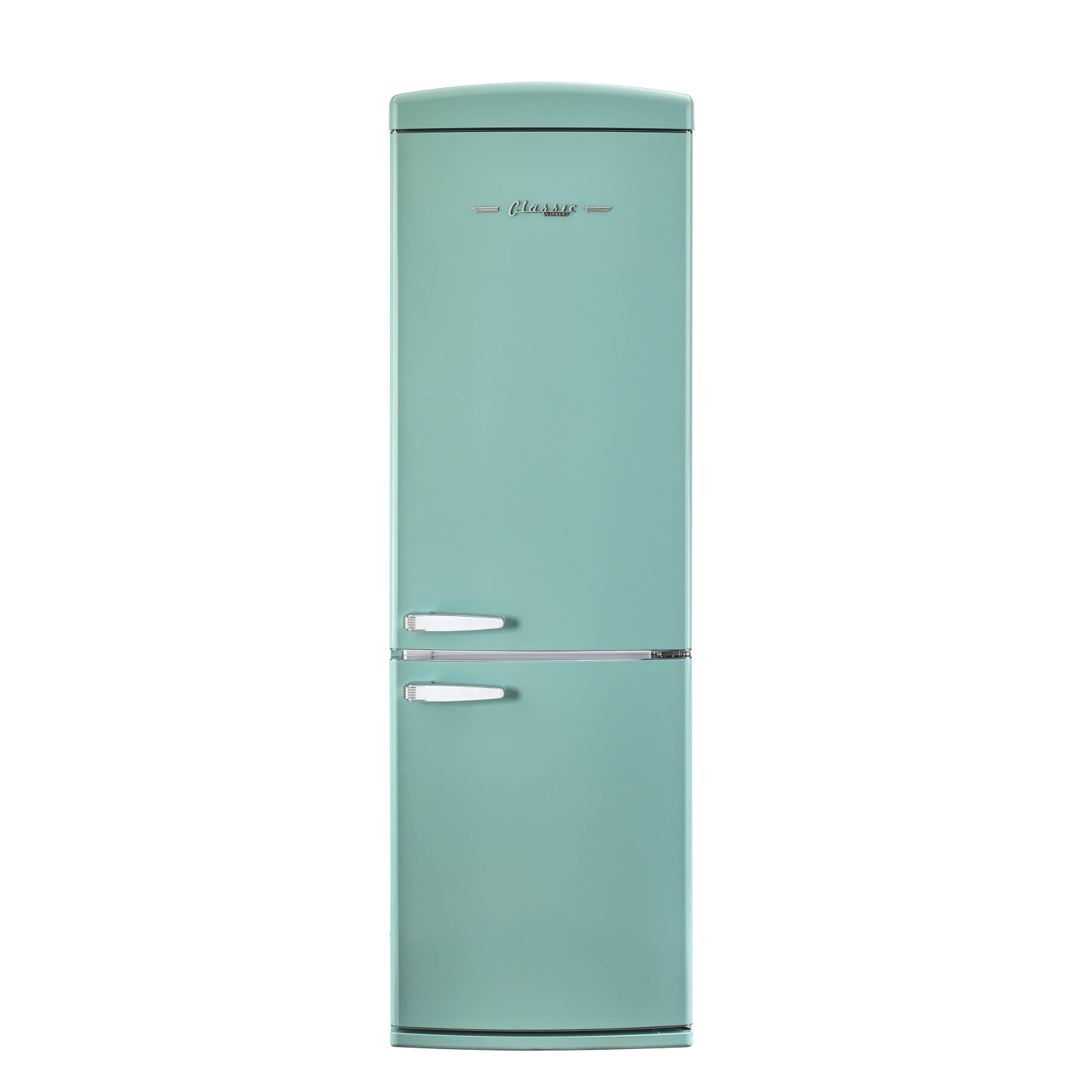 Unique Appliances Classic Retro 24-inch 12 cu ft Retro Frost Free Bottom Freezer Refrigerator in Ocean Mist Turquoise