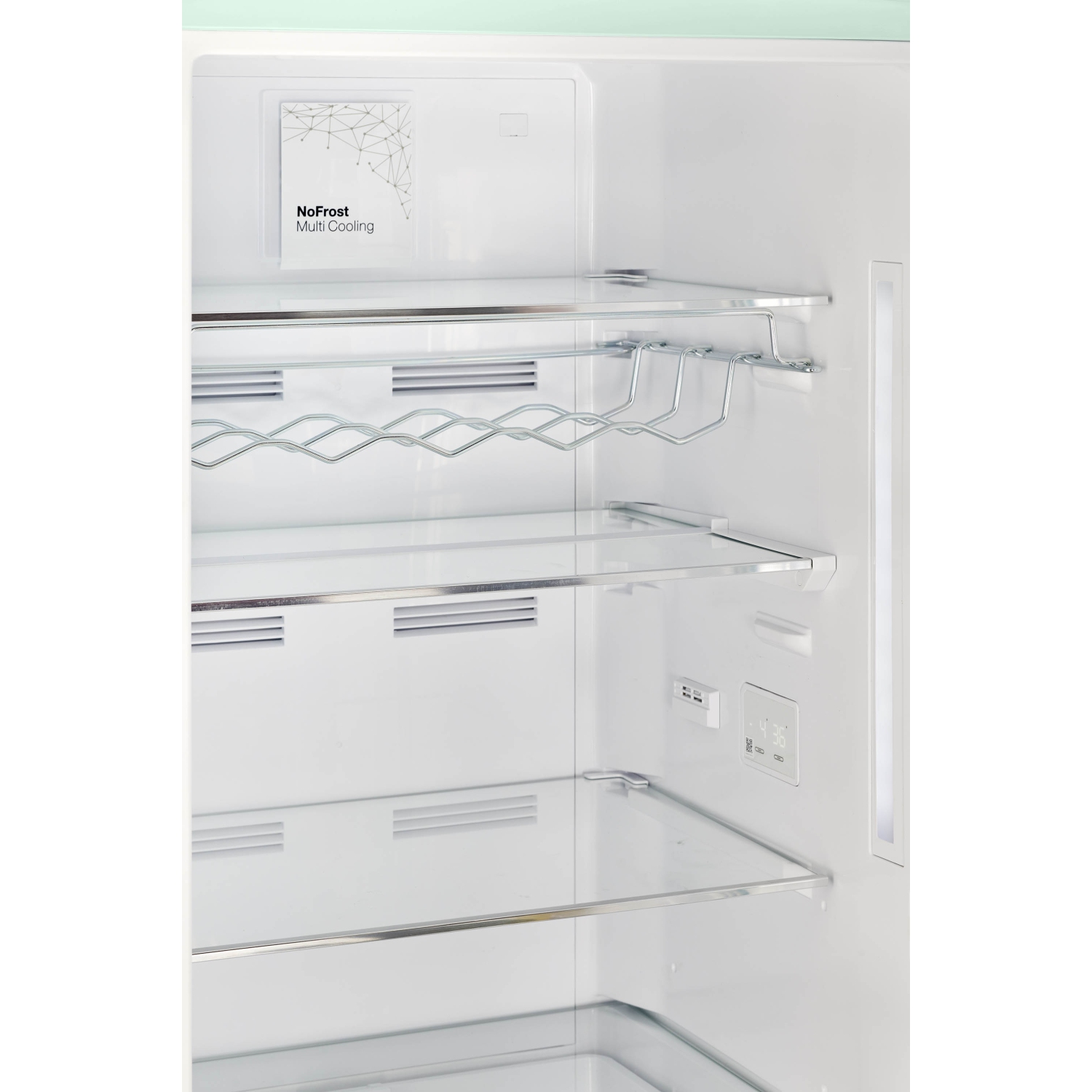Unique Appliances Classic Retro 24-inch 12 cu. ft. Retro Frost Free Bottom Freezer Refrigerator in Summer Mint Green