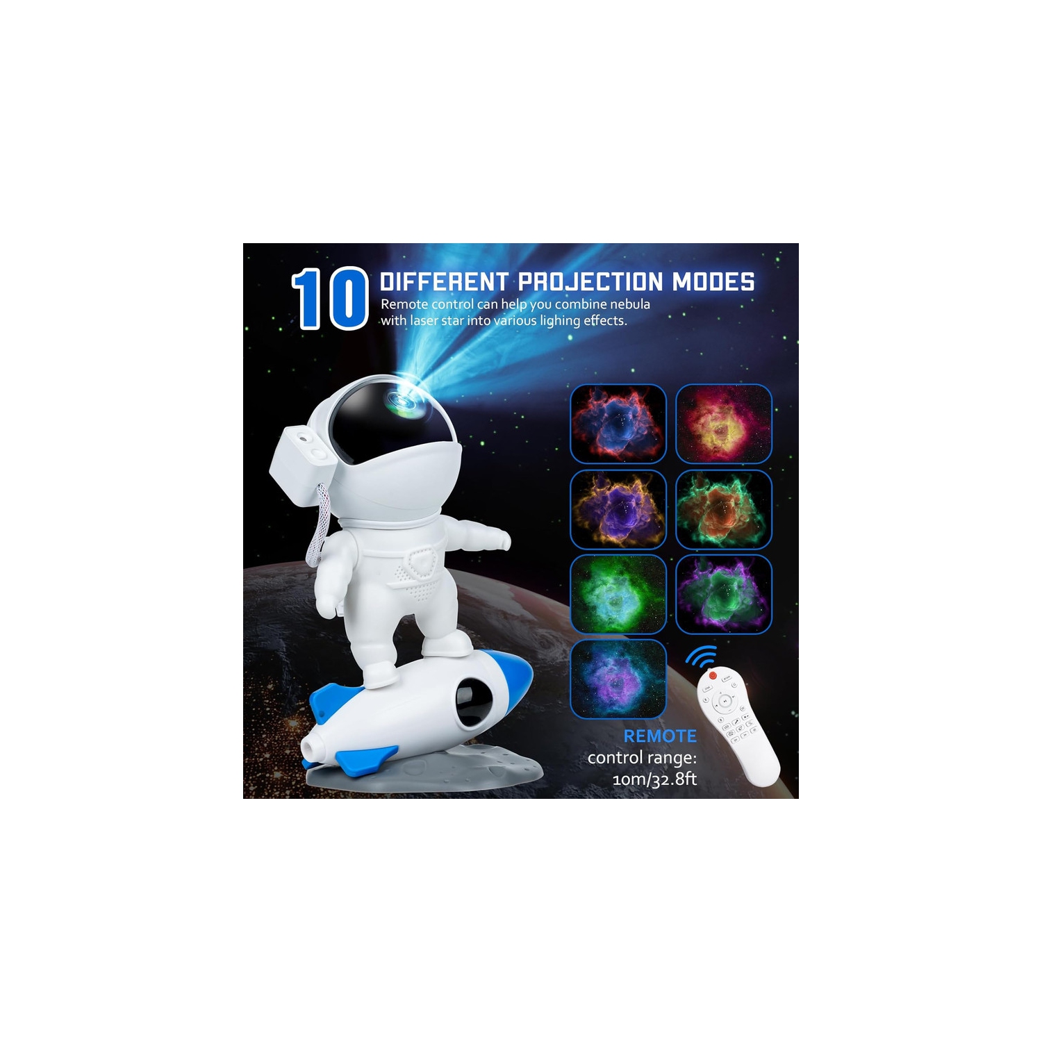 YOULIGHTS Night Light Astronaut Galaxy Projector, Cool Trendy Item, Starry Sky Nebula Light LED Light, Suitable for Bedroom Ceiling Room Decoration