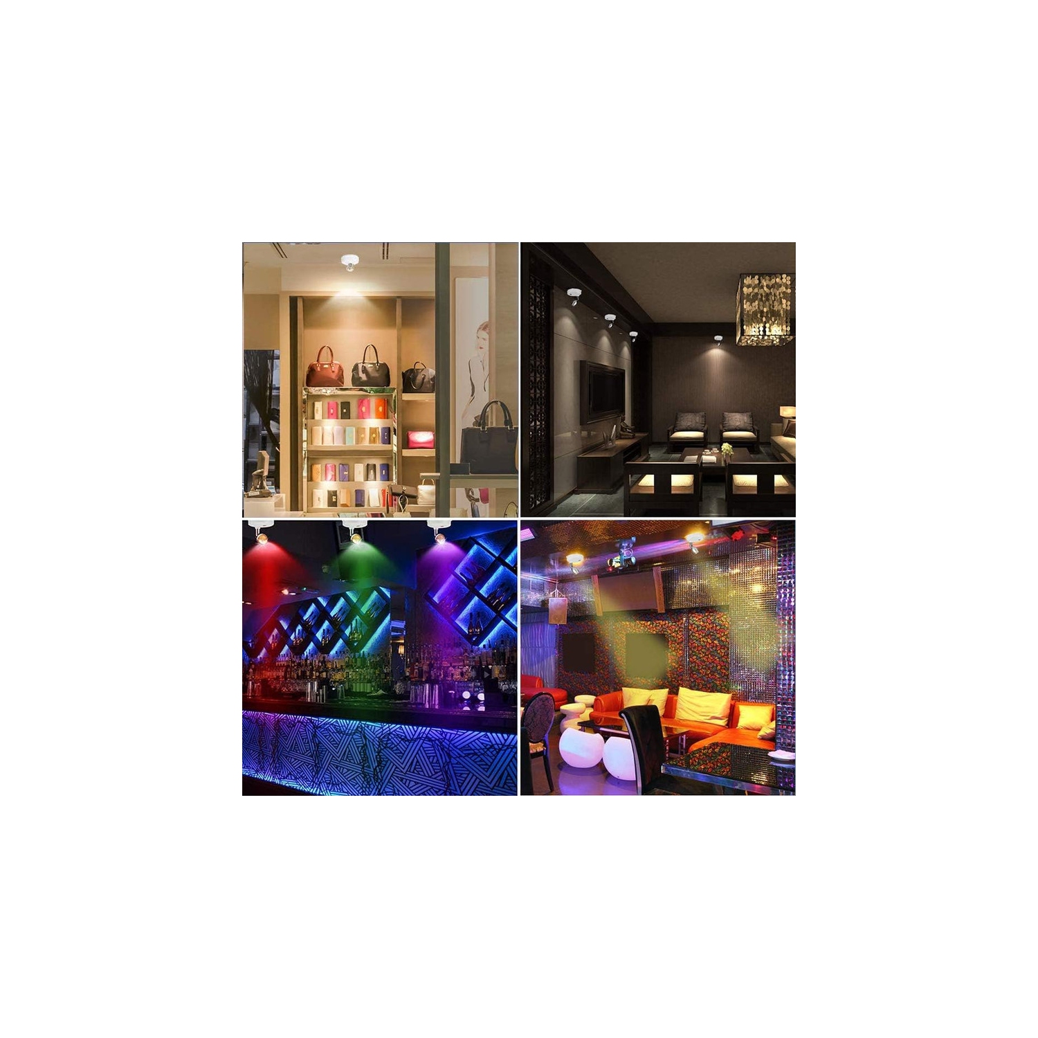 YOULIGHTS 2, projecteur LED RVB, lampes d'appoint à piles, mini rondelle d'intérieur, éclairage ascendant à intensité réglable, blanc chaud 4000 K,