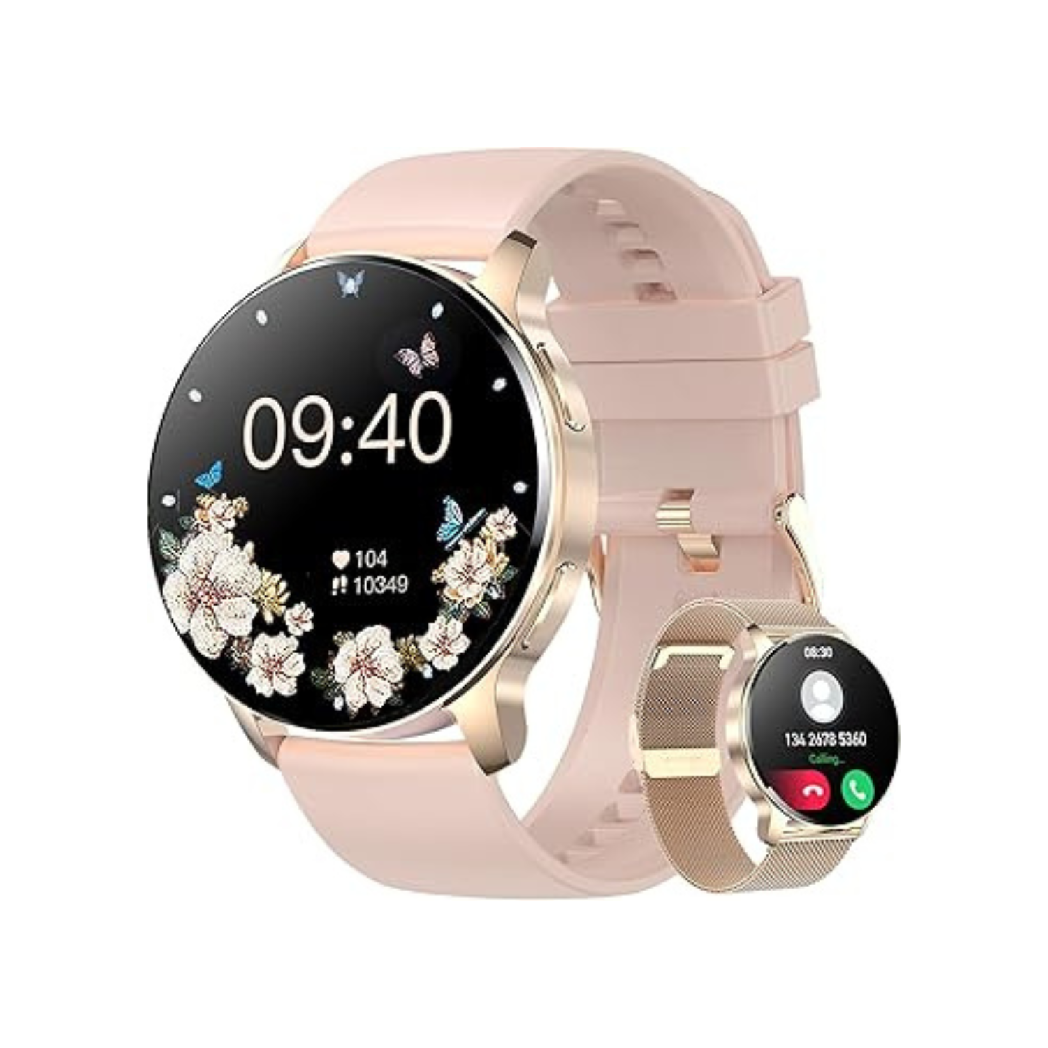 Smart Watches for Women Fashion with Making/Receive Call Notification AI Voice Assistant Compatible Android iOS Sports Fitness Heart Rate Blood