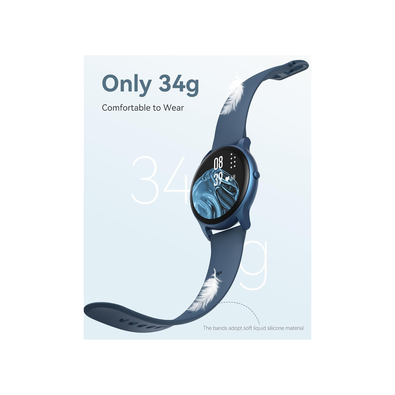 Smart Watch for Women Men, AGPTEK 5ATM Waterproof Fitness Tracker Watch, 1.3'' Full Touch Sports Smartwatch with Heart Rate Monitor Message