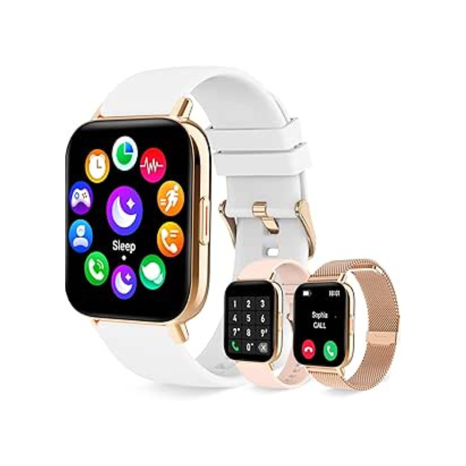 Smart Watch for Women Activity Fitness Tracker with Pedometer Heart Rate AI Voice Control Sleep Monitor 1.85" HD Full Touch Screen Waterproof