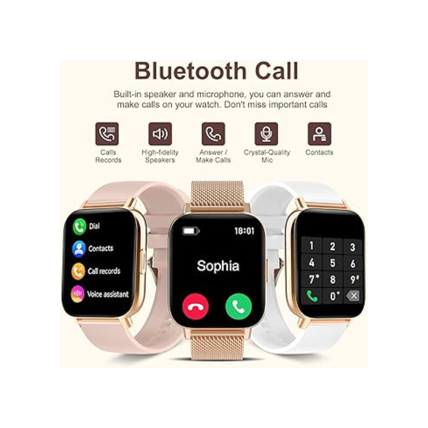 Smart Watch for Women Activity Fitness Tracker with Pedometer Heart Rate AI Voice Control Sleep Monitor 1.85" HD Full Touch Screen Waterproof