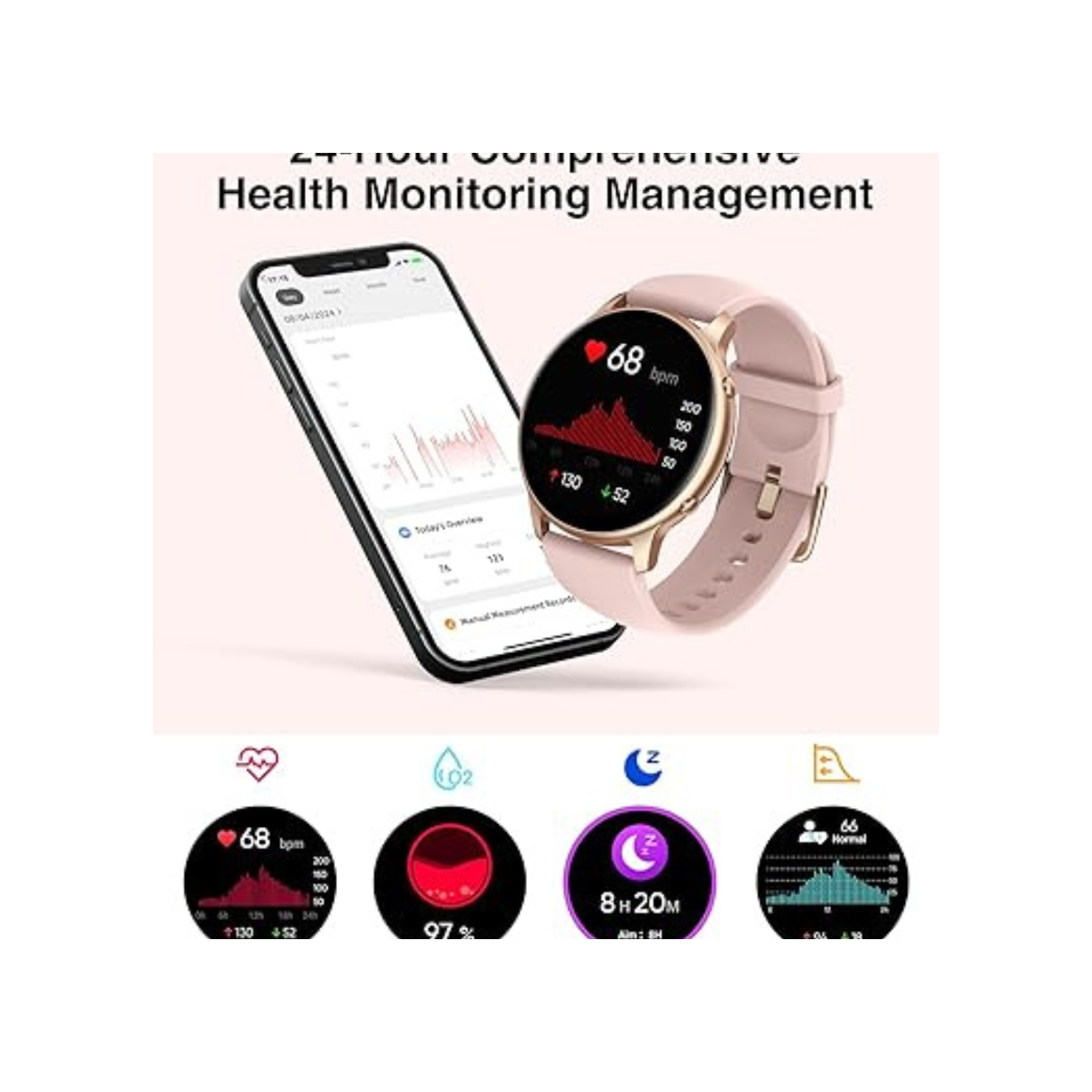 Smart Watches for Women - Fitness Watch with 1.32'' Touch Screen, Step Counter, SpO2 Heart Rate Sleep Monitor, Activity Trackers IP68 Waterproof