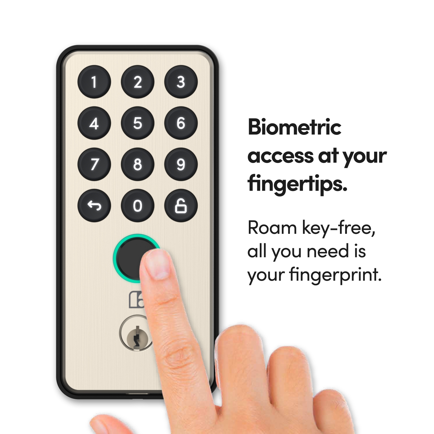 igloohome Deadbolt Go Smart Lock (Satin Nickel) w/Fingerprint, Digital Keys, Remote PIN Codes, Apple Watch & Alexa w/WiFi Bridge (Sold Separately) -