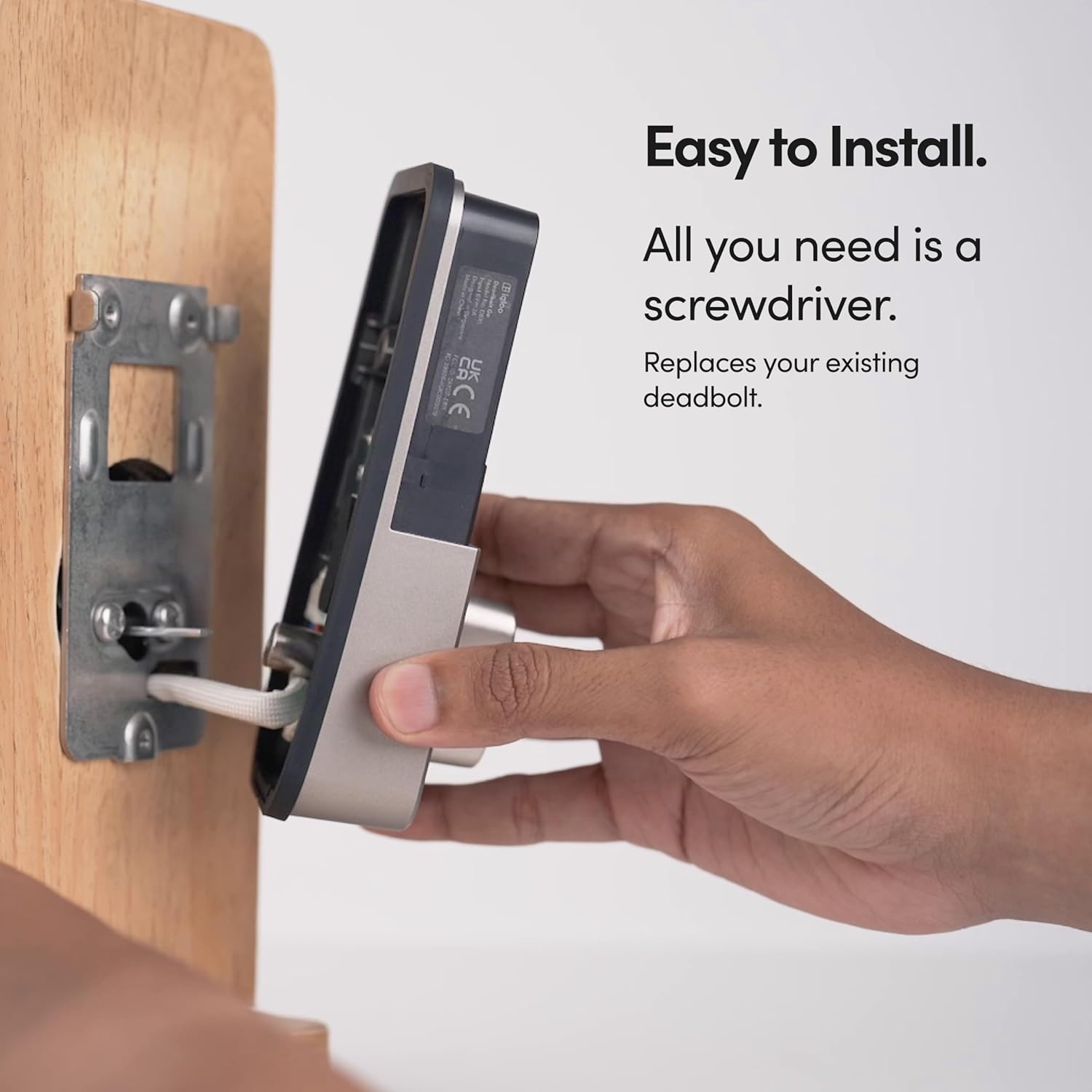 igloohome Deadbolt Go Smart Lock (Satin Nickel) w/Fingerprint, Digital Keys, Remote PIN Codes, Apple Watch & Alexa w/WiFi Bridge (Sold Separately) -