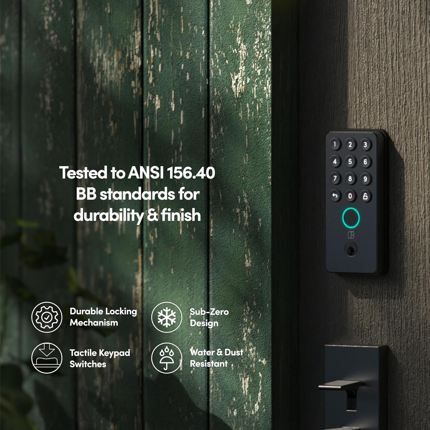 igloohome Deadbolt Go Smart Lock (Satin Nickel) w/Fingerprint, Digital Keys, Remote PIN Codes, Apple Watch & Alexa w/WiFi Bridge (Sold Separately) -