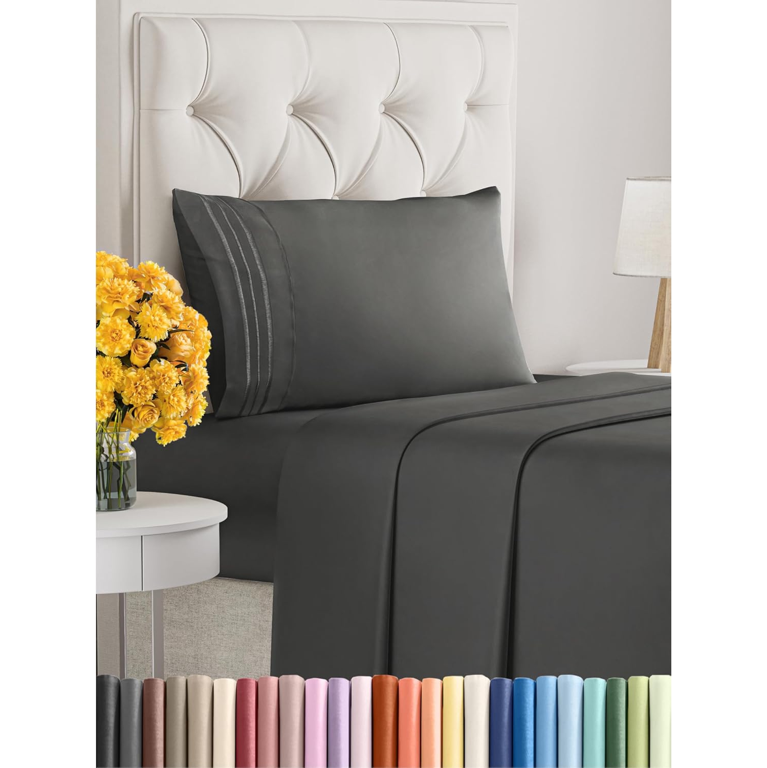 Twin Size 3 Piece Sheet Set - Comfy Breathable & Cooling Sheets - Hotel Luxury Bed -Deep Pockets, Easy-Fit, Extra Soft & Wrinkle Free Sheets -