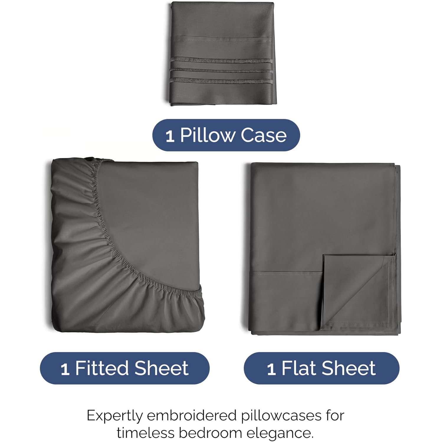 Twin Size 3 Piece Sheet Set - Comfy Breathable & Cooling Sheets - Hotel Luxury Bed -Deep Pockets, Easy-Fit, Extra Soft & Wrinkle Free Sheets -