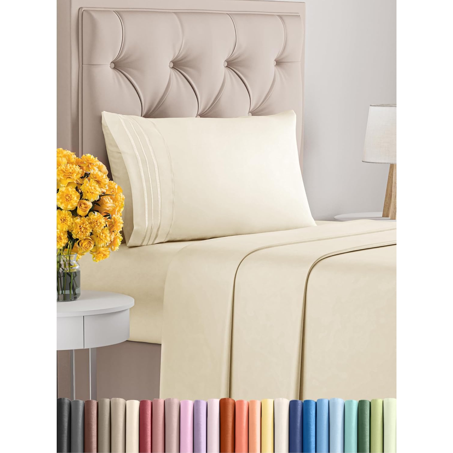 Twin Size 3 Piece Sheet Set - Comfy Breathable & Cooling Sheets-Hotel Luxury Bed Sheets - Deep Pockets, Easy-Fit, Extra Soft & Wrinkle Free Sheets