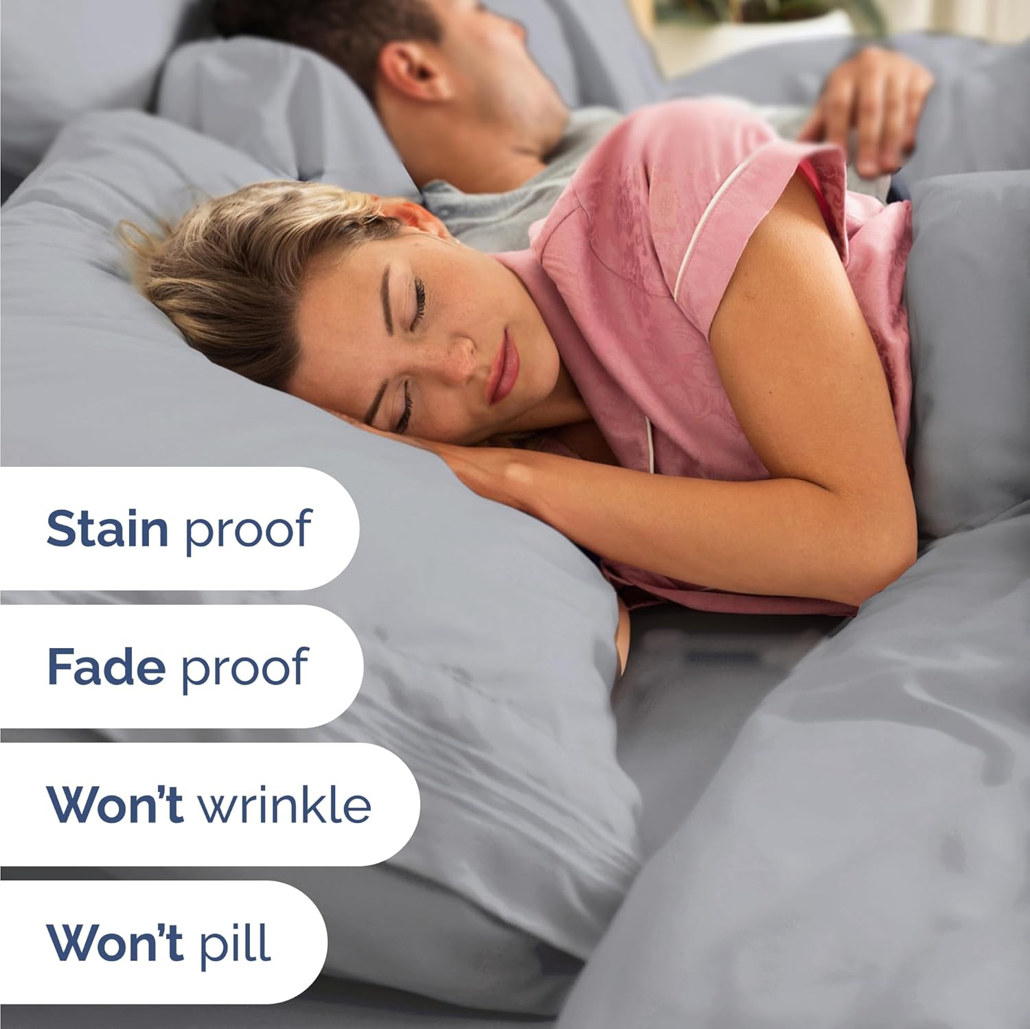 Twin Size 3 Piece Sheet Set - Comfy Breathable & Cooling Sheets - Hotel Luxury Bed Sheets -Deep Pockets, Easy-Fit, Soft & Wrinkle Free Sheets - Steel