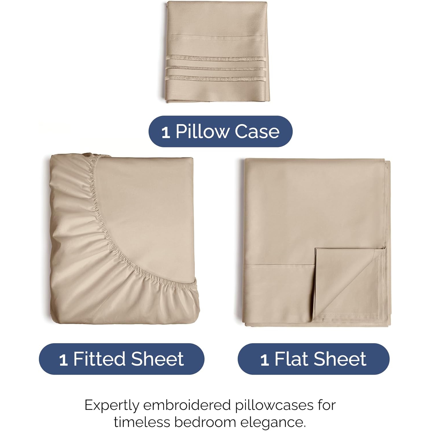 Twin Size 3 Piece Sheet Set - Comfy Breathable & Cooling Sheets - Hotel Luxury Bed Sheets - Deep Pockets, Easy-Fit, Extra Soft & Wrinkle Free Sheets