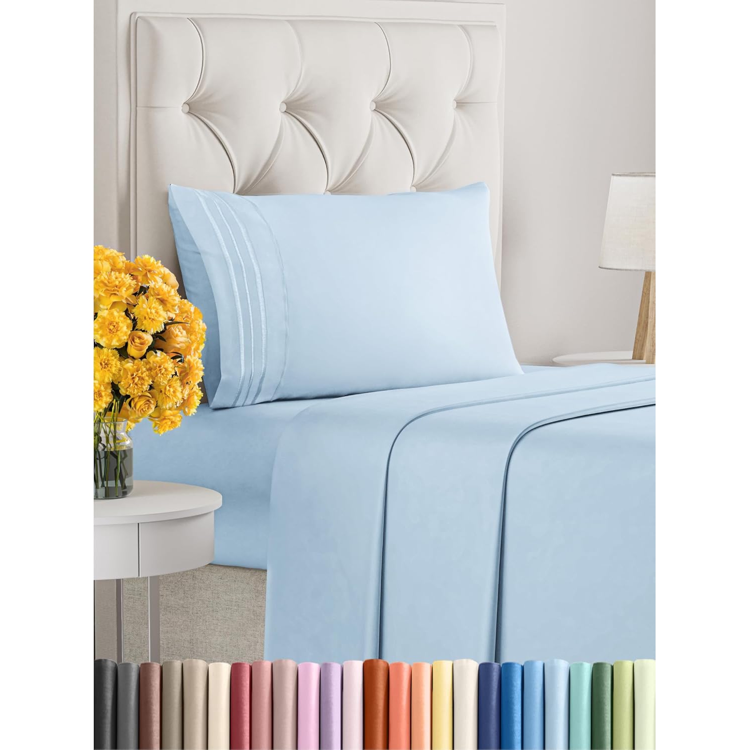 Twin Size 3 Piece Sheet Set - Comfy Breathable & Cooling Sheets - Hotel Luxury Bed Sheets - Deep Pockets, Easy-Fit, Soft & Wrinkle Free Sheets -