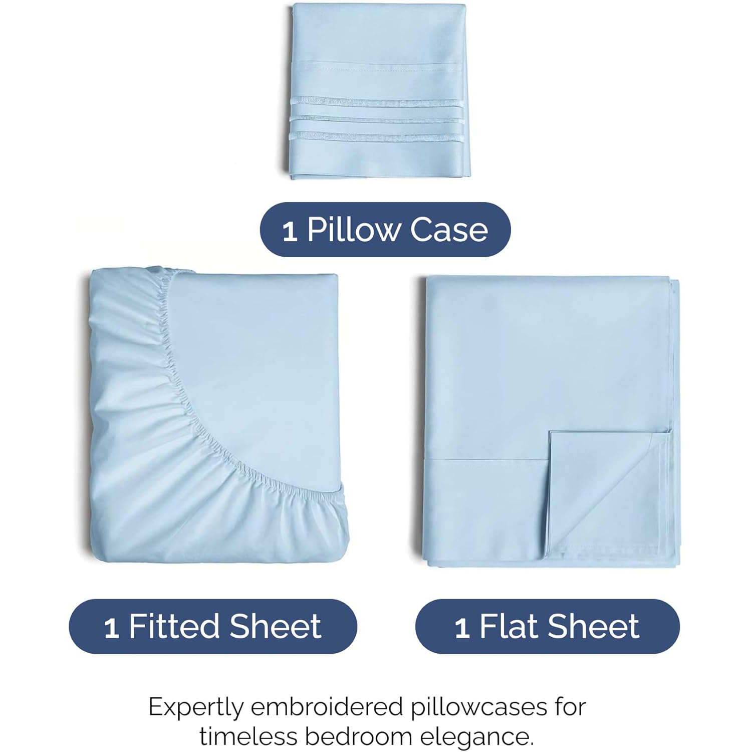 Twin Size 3 Piece Sheet Set - Comfy Breathable & Cooling Sheets - Hotel Luxury Bed Sheets - Deep Pockets, Easy-Fit, Soft & Wrinkle Free Sheets -