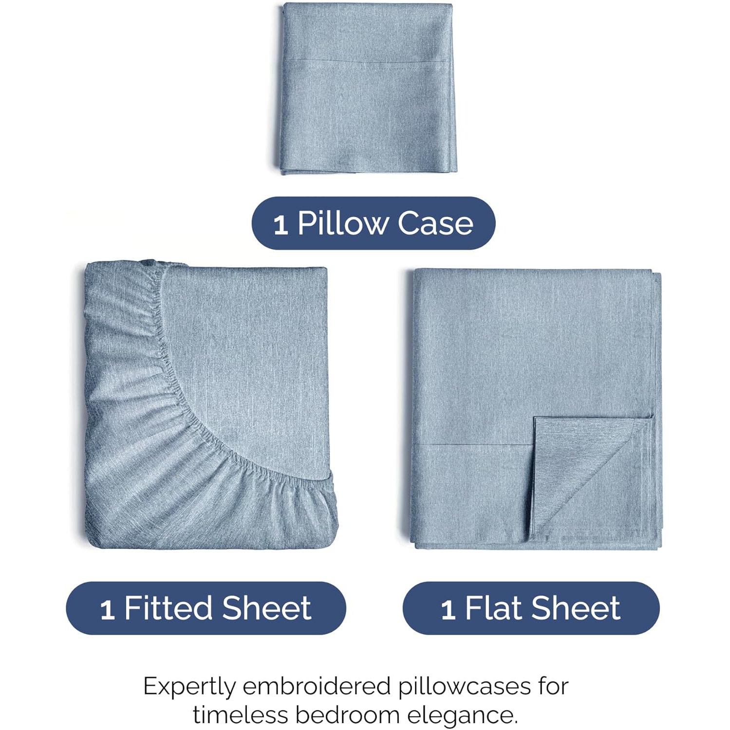 Twin Size 3 Piece Sheet Set - Comfy Breathable & Cooling Sheets - Hotel Luxury Bed Sheets-Deep Pockets, Easy-Fit, Soft & Wrinkle Free Sheets -