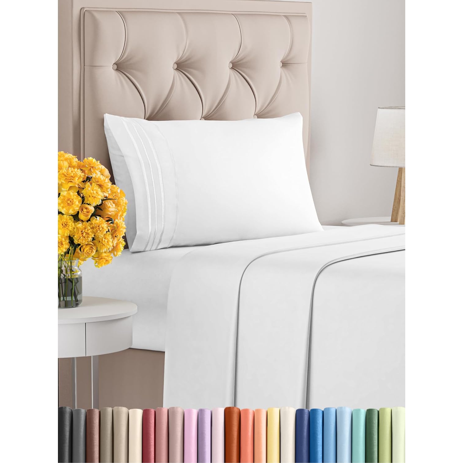 Twin Size Sheet Set - 3 Piece Set - Hotel Luxury Bed Sheets - Extra Soft - Deep Pockets - Easy Fit - Breathable & Cooling Sheets - Wrinkle Free -