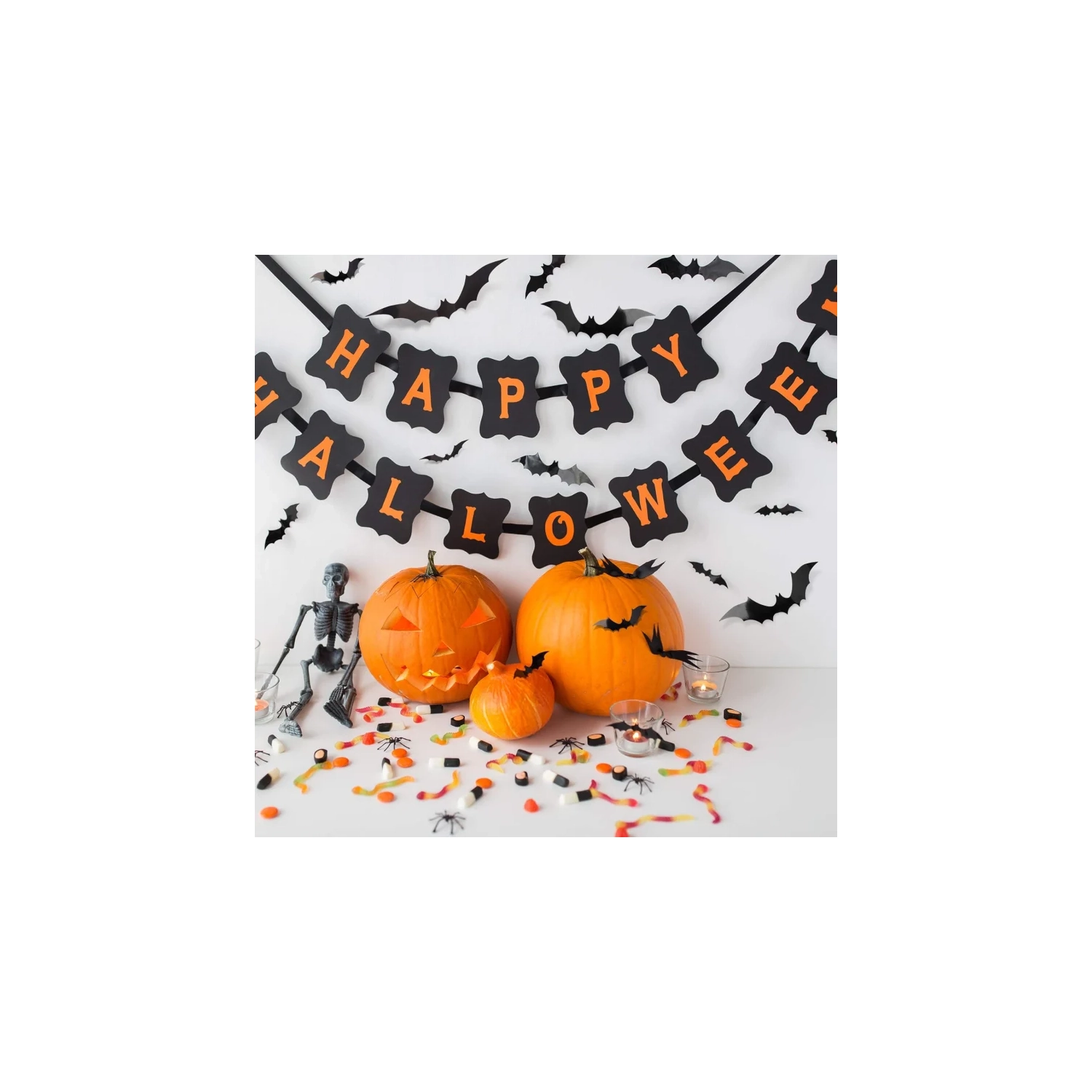 88 Pcs 3D Bats Halloween Decoration Set | 4 Sizes PVC Bat Stickers for Wall, Party, and Halloween Decor | Includes 140 Adhesive Pieces