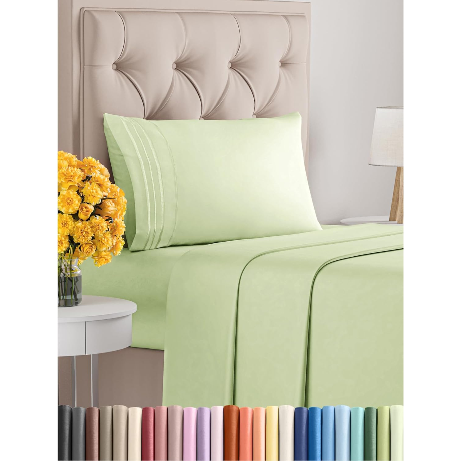 Twin Size 3 Piece Sheet Set-Comfy Breathable & Cooling Sheets - Hotel Luxury Bed Sheets -Deep Pockets, Easy-Fit, Soft & Wrinkle Free Sheets- Light