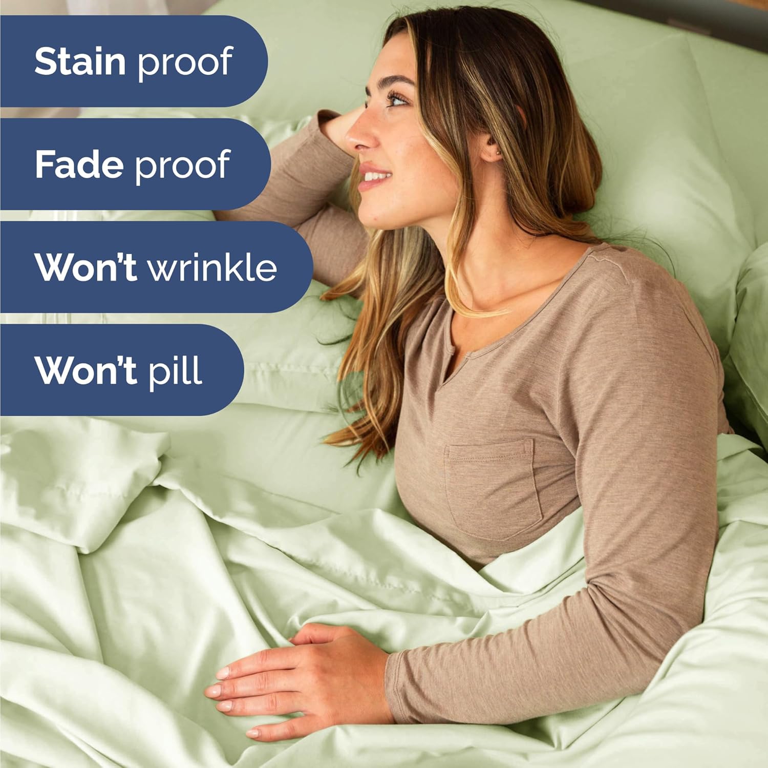 Twin Size 3 Piece Sheet Set-Comfy Breathable & Cooling Sheets - Hotel Luxury Bed Sheets -Deep Pockets, Easy-Fit, Soft & Wrinkle Free Sheets- Light