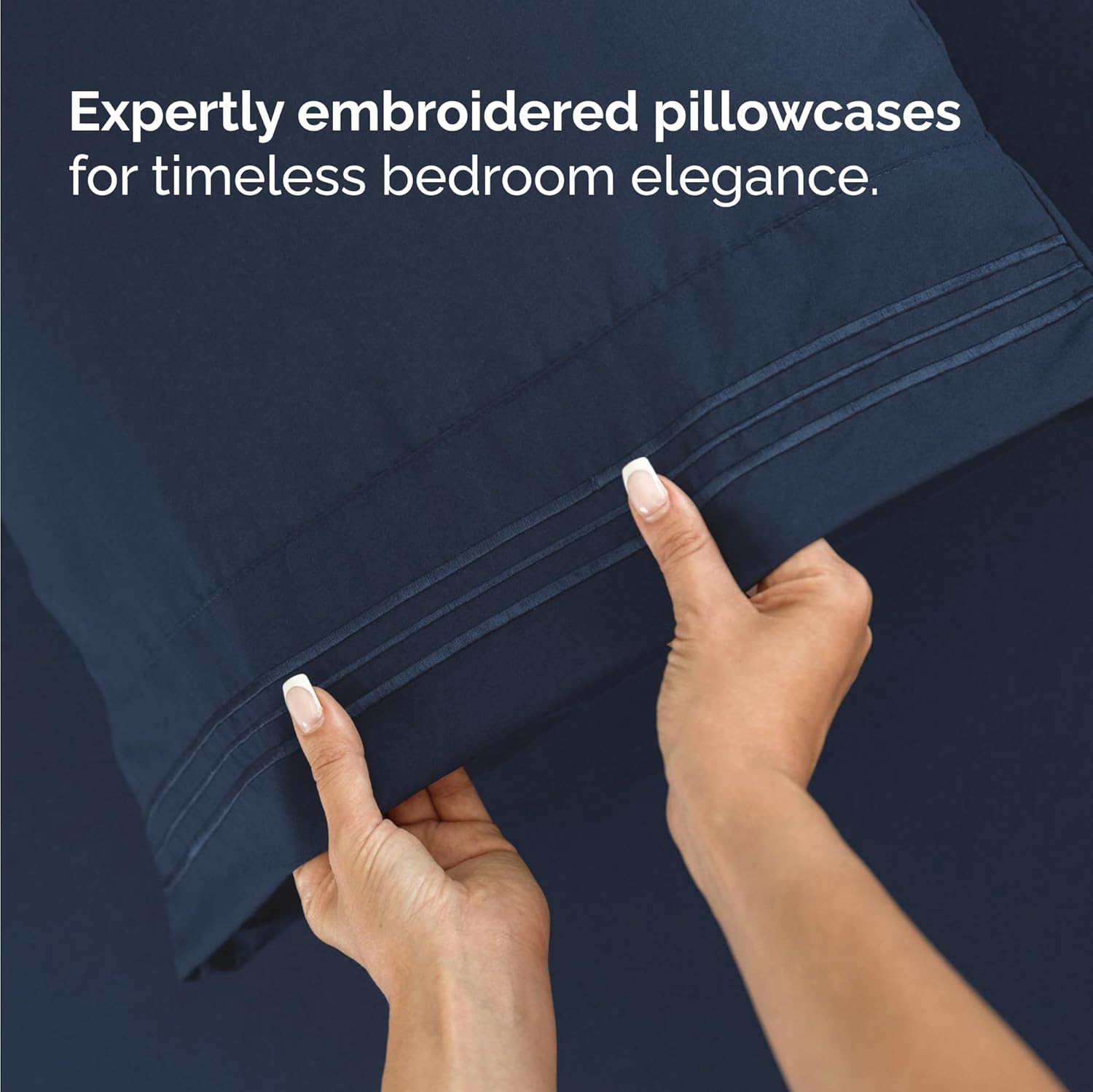 Ensemble de draps 4 pièces pour lit double -Comfy Breathable & Cooling Sheets - Hotel Luxury Bed Sheets-Deep Sheets, Easy-Fit, très doux et sans plis