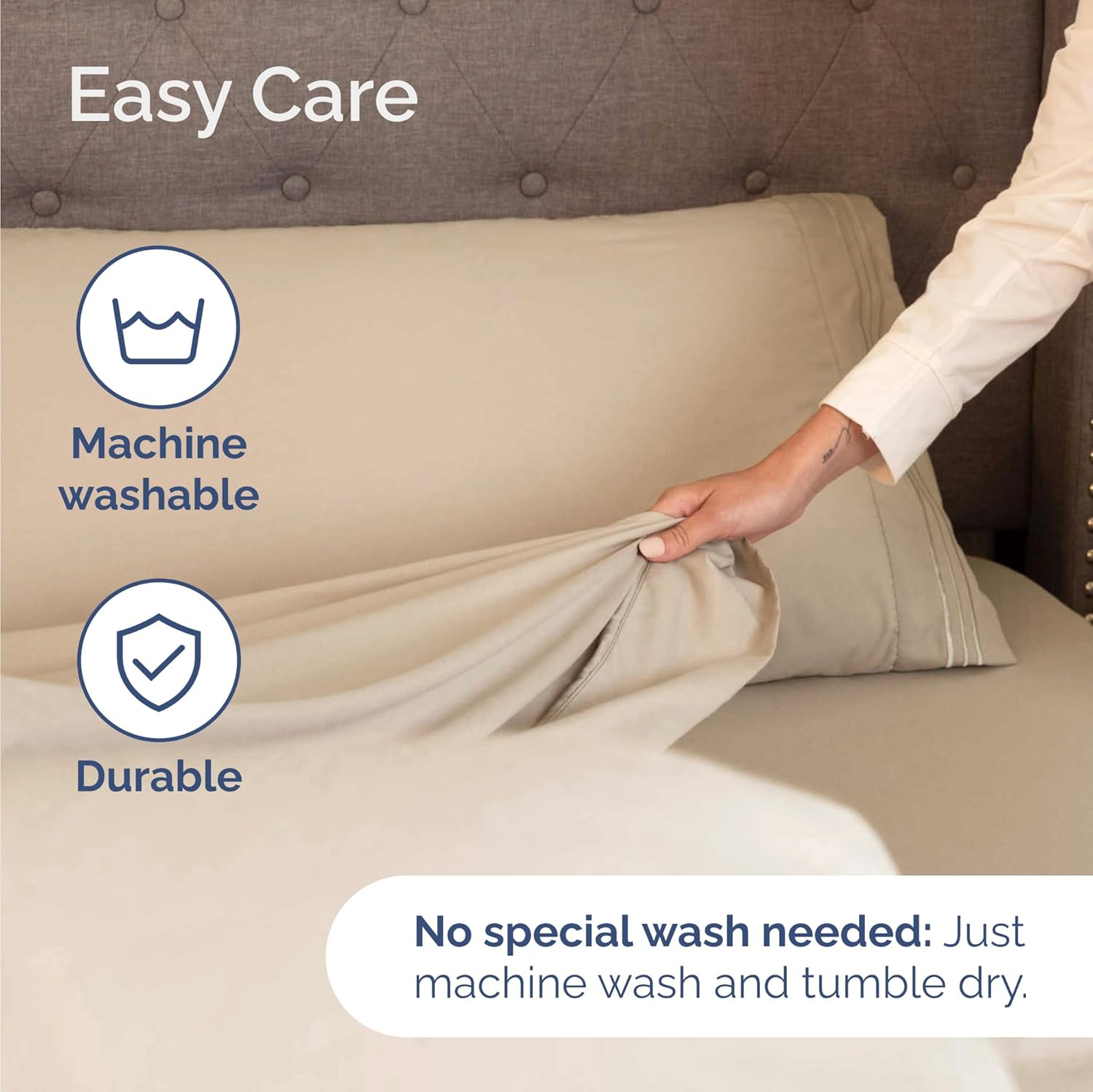 Ensemble de draps 4 pièces pour lit double - Comfy Breathable & Cooling Sheets - Hotel Luxury Bed Sheets - poches profondes, Easy-Fit, draps