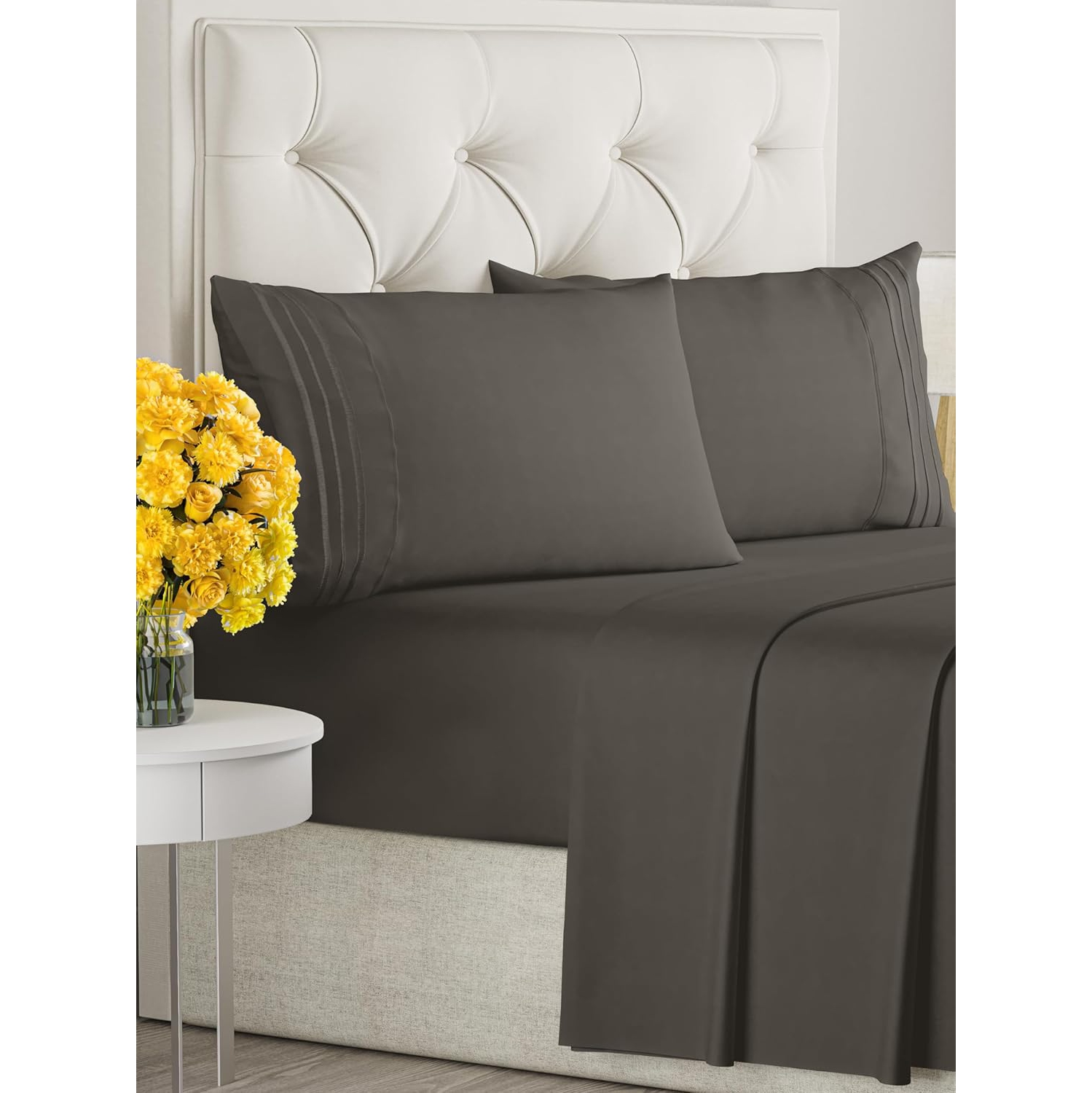 Full Size 4 Piece Sheet Set - Comfy Breathable & Cooling Sheets - Hotel Luxury Bed Sheets-Deep Pockets, Easy-Fit, Extra Soft & Wrinkle Free Sheets -